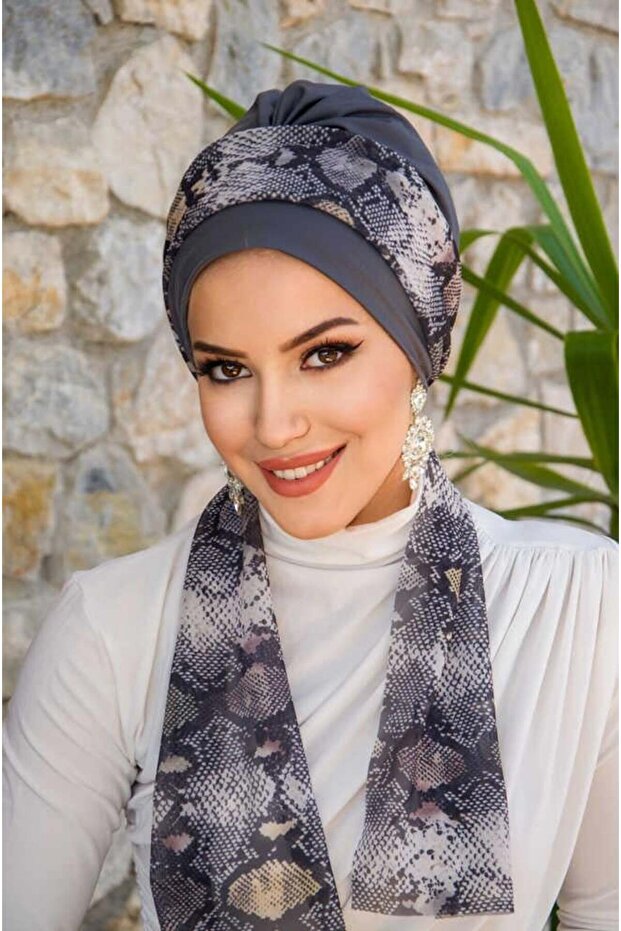 وشاح وشاح وشاح بنقشة الأفعى المدخن