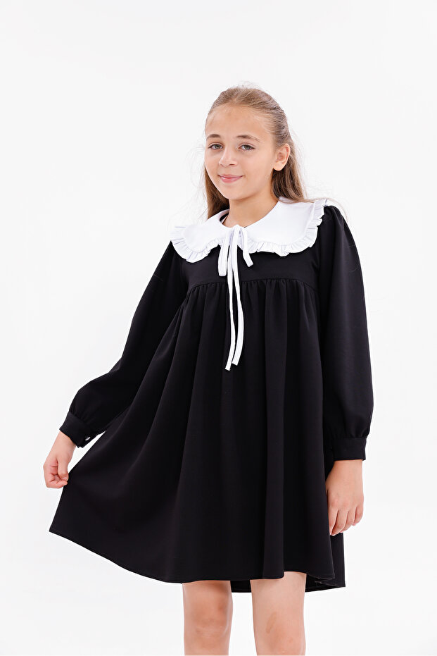 Black Collar Girl Dress