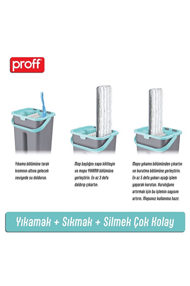 Flat Tablet Mop Paspas Temizlik Seti, Mikrofiber Mop - 2