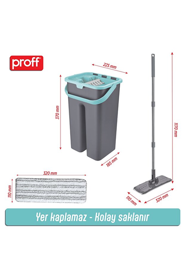 Flat Tablet Mop Paspas Temizlik Seti, Mikrofiber Mop - 3