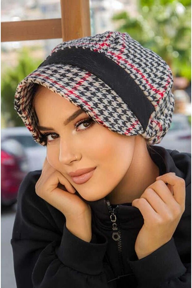 Siyah Garnili Şapka Bone - 3