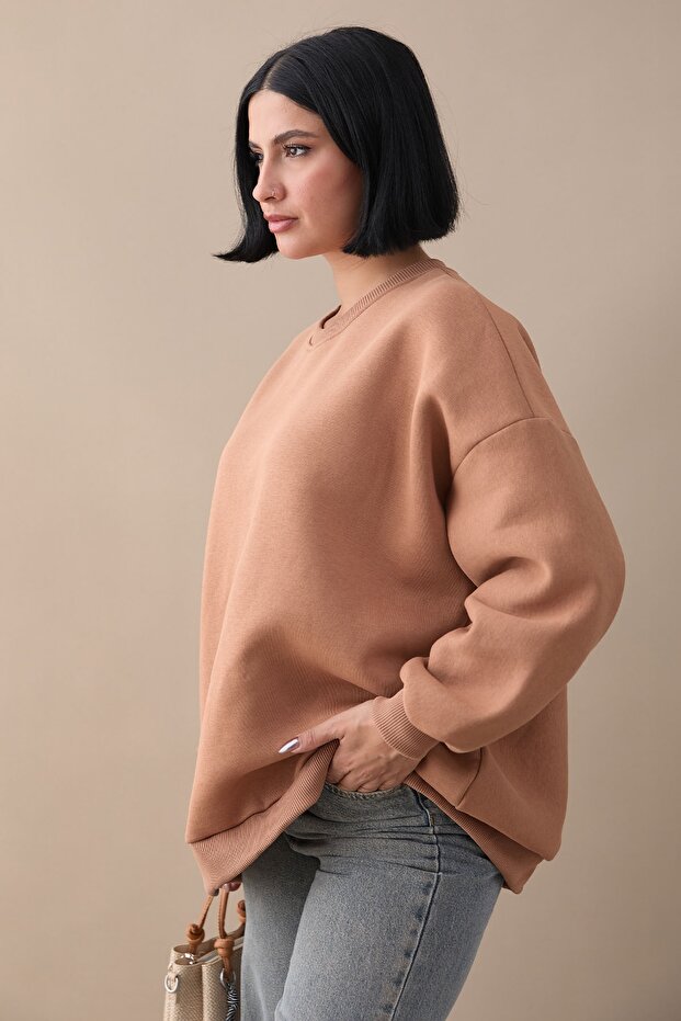 Şardonlu Basic Camel Sweat - 6