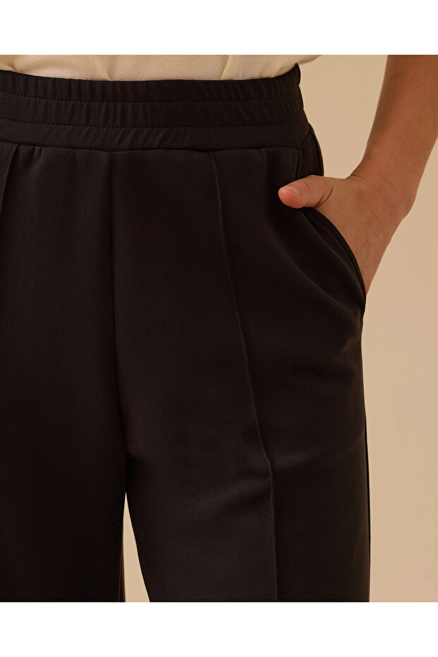 Elastik Bel Bol Paça Pantolon - 4