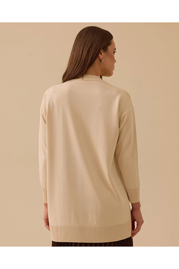 Çizgi Desen Detaylı Triko - 3