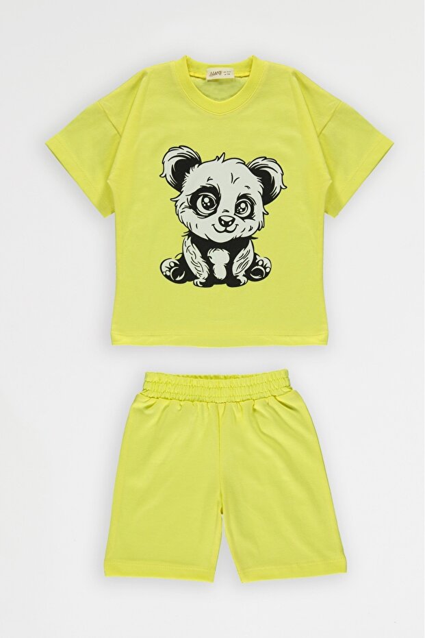 طقم شورت صيفي بنقشة الباندا - 2