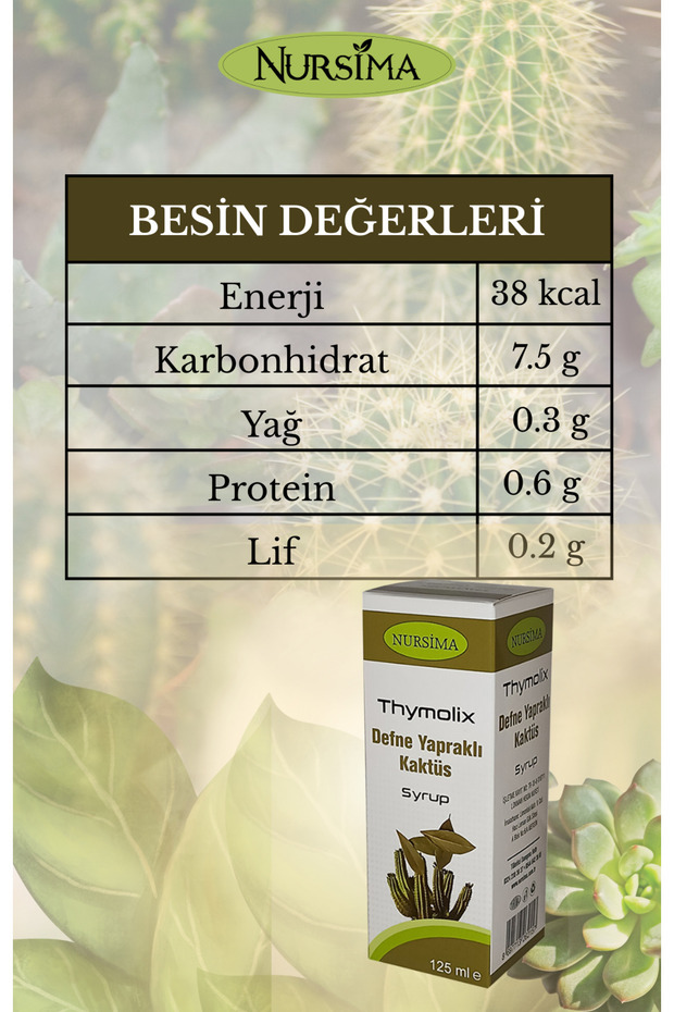 Defne Yapraklı Kaktüs Şurubu – Bitkisel Karışım 125 ml – Doğal Bitkisel Takviye - 5
