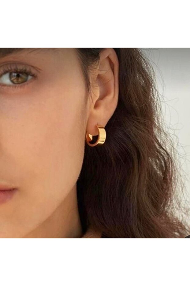 Geniş Bombeli Halka Küpe - 1