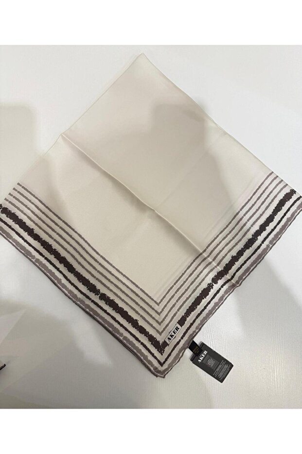 KENARI ŞERİTLİ İPEK EŞARP - 1