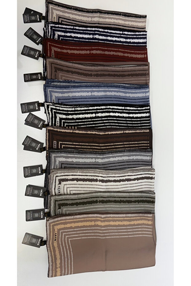 KENARI ŞERİTLİ İPEK EŞARP - 3