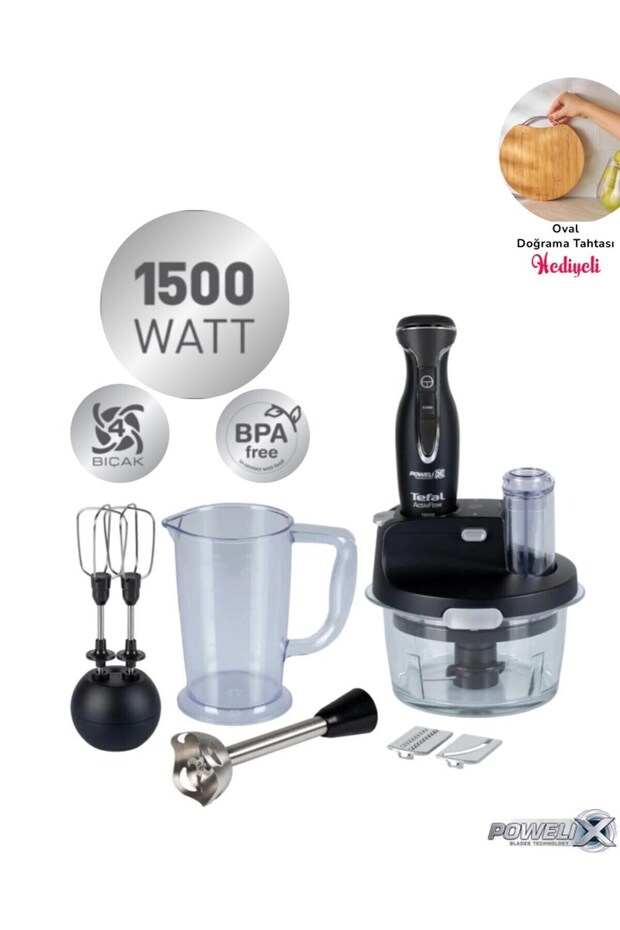 Dilimleyici ve Rende 4 Bıçaklı Powelix 1500W Güç 1,5 Litre Cam Hazneli Blender & Mutfak Robotu - 1