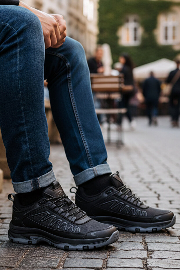 Men's Black Winter Casual Trekking Outdoor Shoes