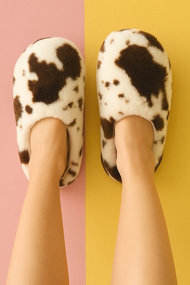 Puffy Women's House Slippers Winter Slippers Rubber Non-Sound Sole