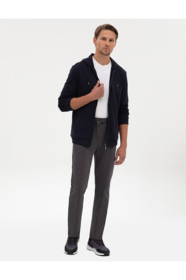 Anthracite Slim Fit Ribbed Straight Leg Sweatpants 50317659-Vr006