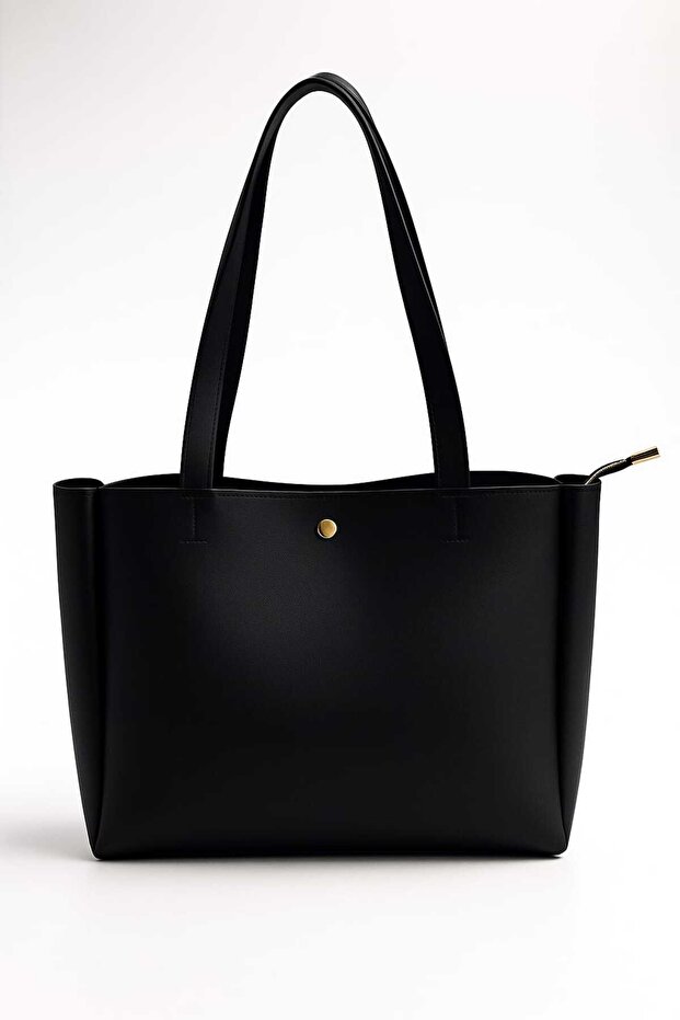 Large Size 3-Compartment Zippered Snap-Button Shoulder Bag – Special for University