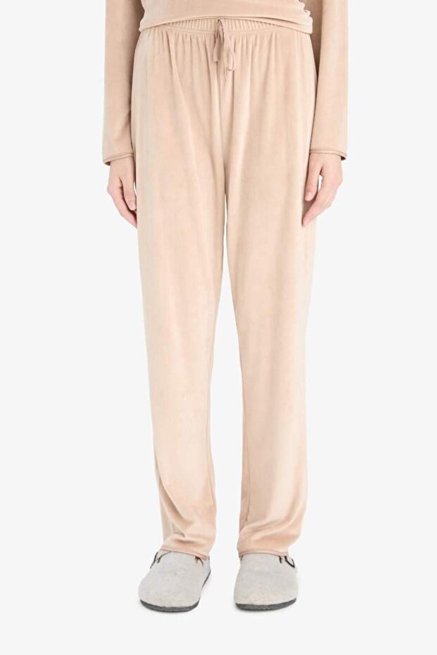 Pijama Takımı Regular Fit Uzun Kollu Velur Üst Uzun Alt-Fall in Love A3356AX25AU - 6