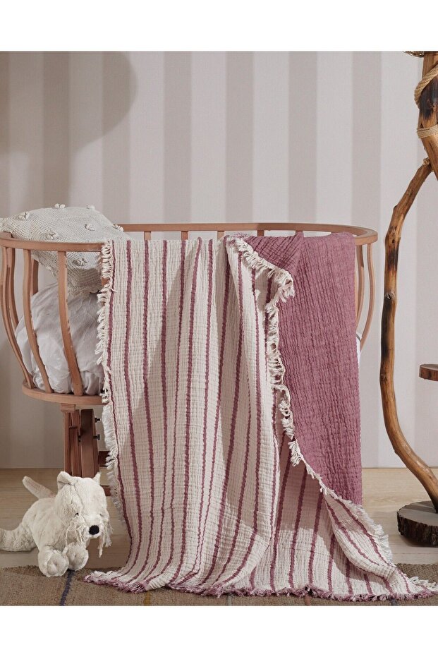 Claret Red 100% Cotton 4 Layer Double Sided Muslin Baby Blanket & Children's Muslin Blanket