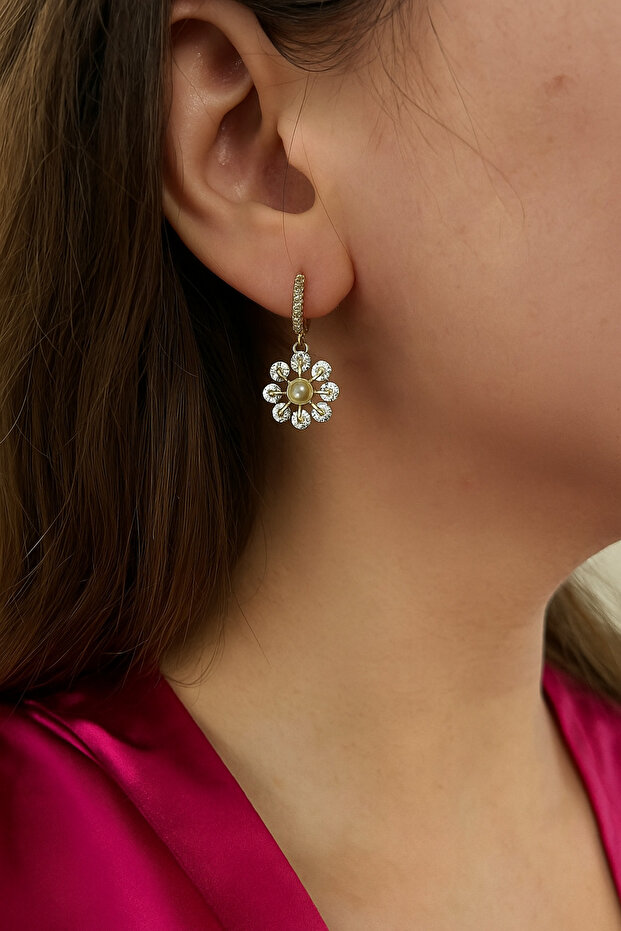 Steel Non-Tarnish Pearl Stone Women's Earrings