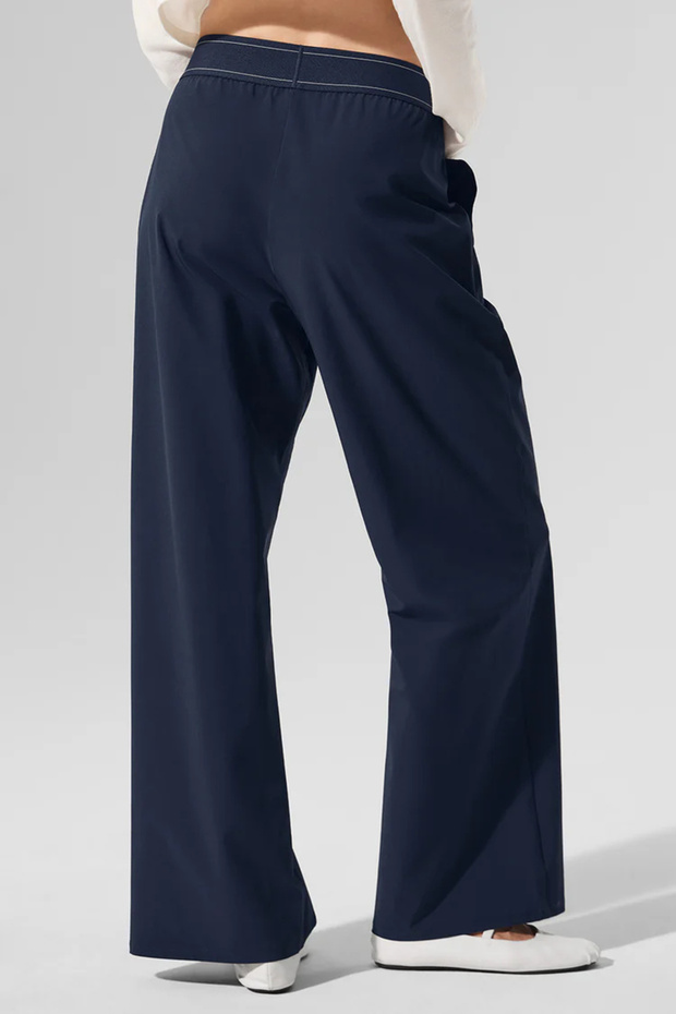 Basic Comfortable Fit Elastic Waist Daily Regular Trousers - 4