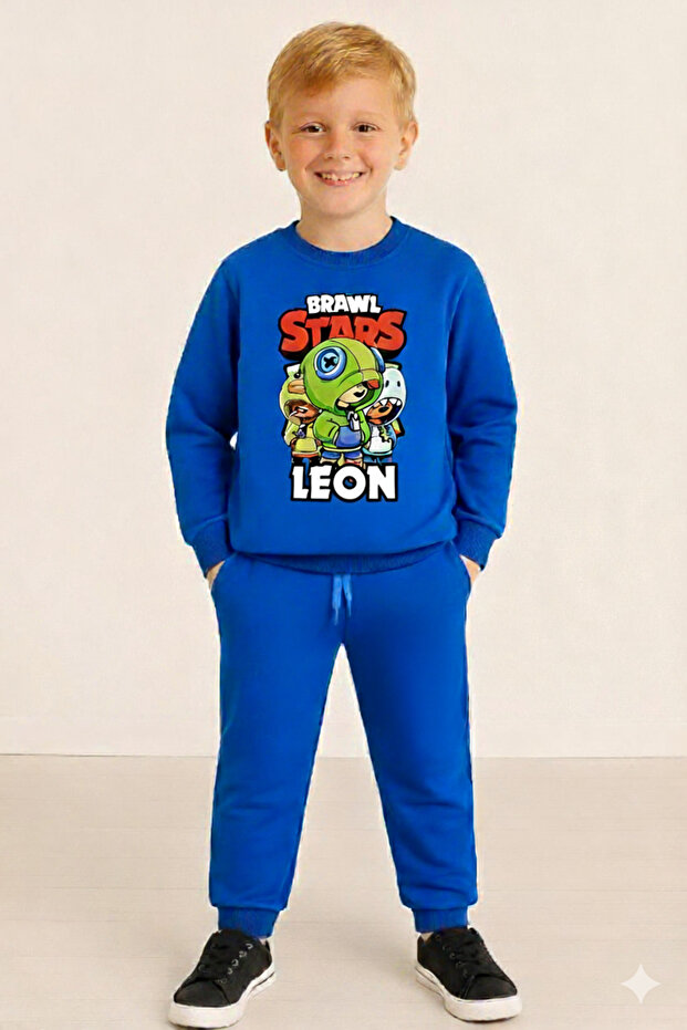 Boy's Brawl Stars Patterned Sweatshirt - Tracksuit Set