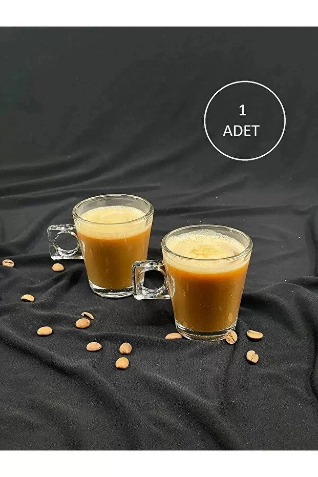 1 Adet Cam Espresso Kahve Bardağı Fincan Takımı Mini Boy Tek parça - 1