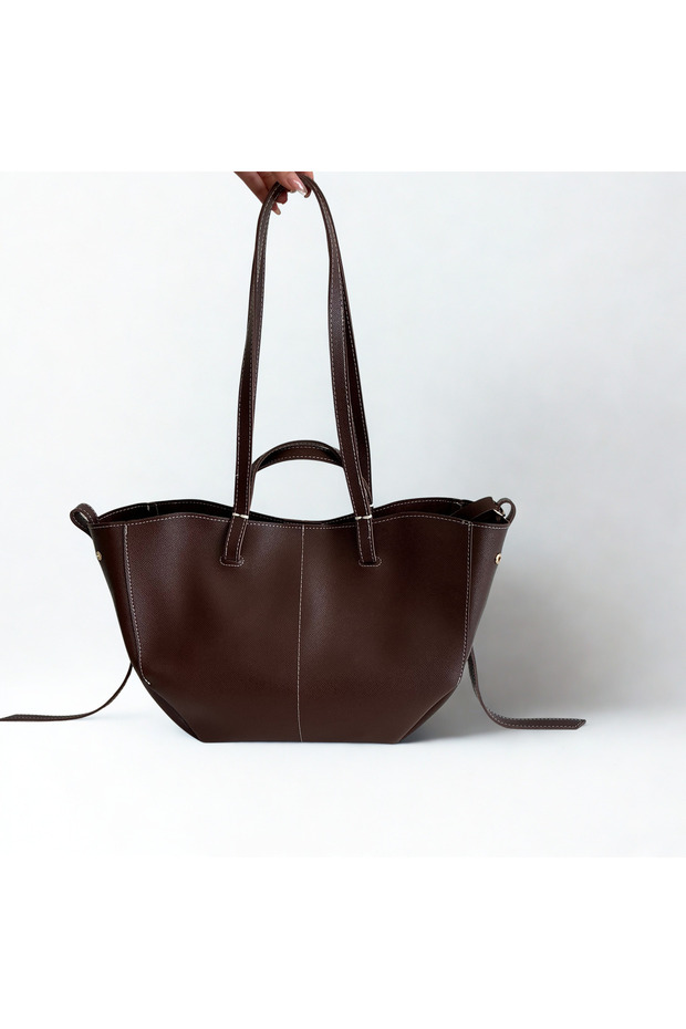 Dual Women's Shoulder & Hand Bag – Large Capacity, Internal Wallet, Faux Leather, 2 Options for Use