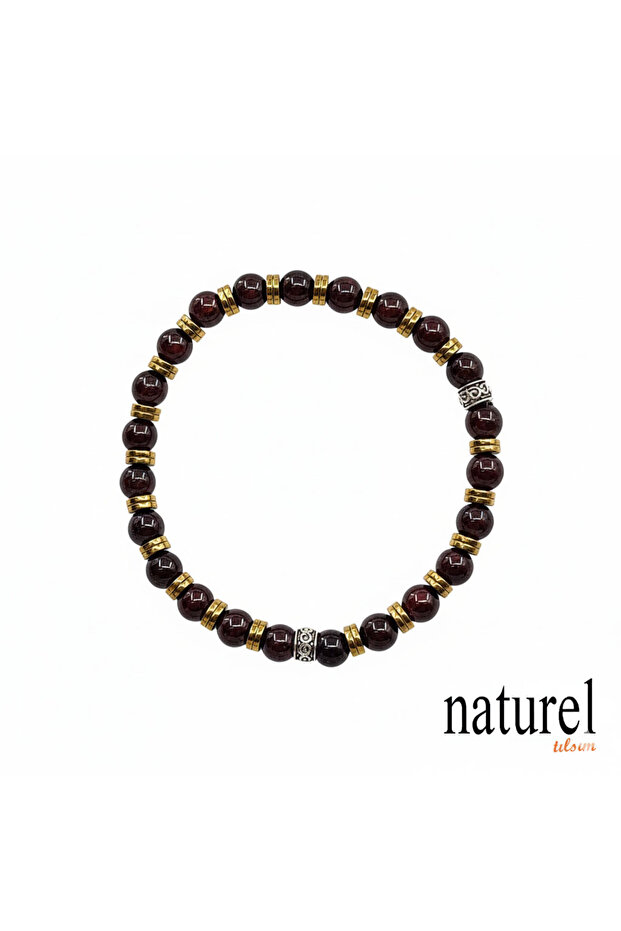 Garnet (Lal) Natural Stone 6mm Unisex Bracelet