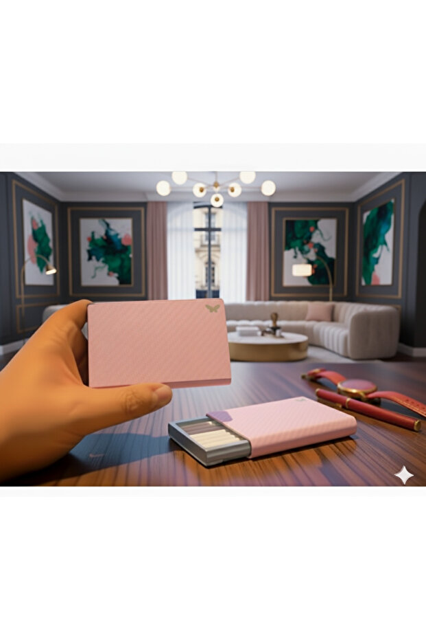 Sigara kutusu /Sigara Tabakası 10 lu Uzun Silim Sigara Kutusu Sert Plastik 1 Adet Pembe\Gri - 6