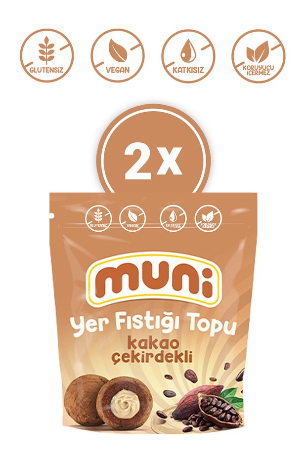 Gluten-Free, Additive-Free Cocoa Bean Peanut Ball 2-Pack