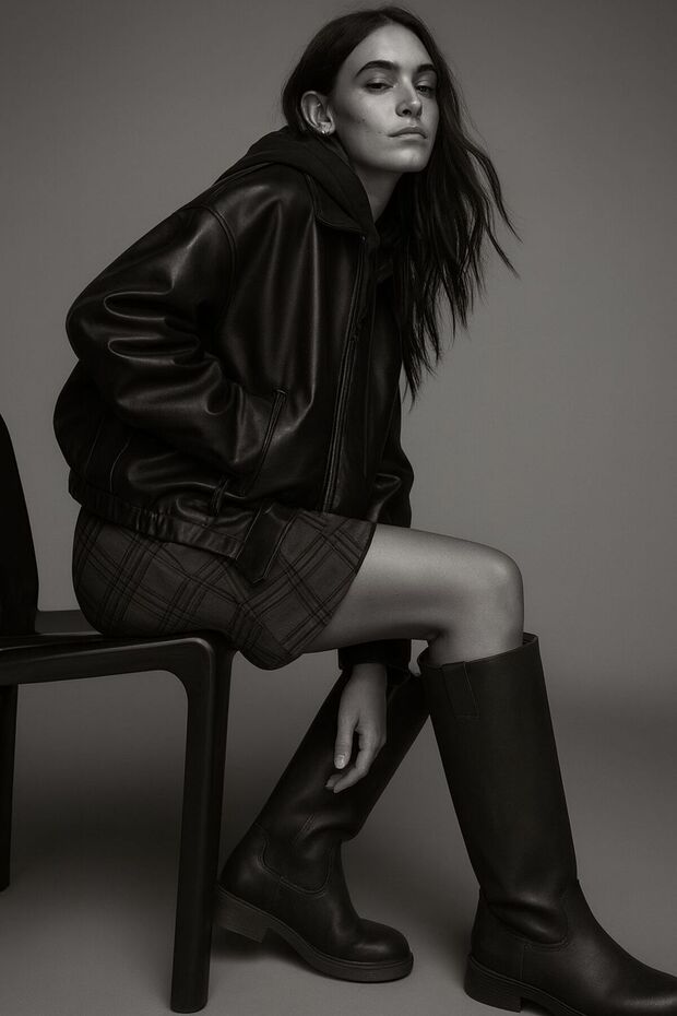 Brshk New Season Belted Bomber Jacket
