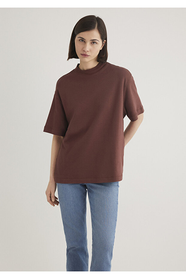 Brown Basic T-Shirt Oversize / Wide Cut 1612907 -70254