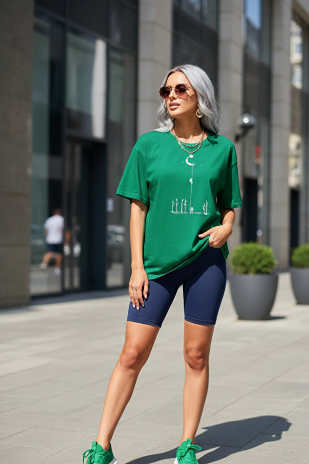 Astronaut Printed Oversize Basic Unisex T-Shirt
