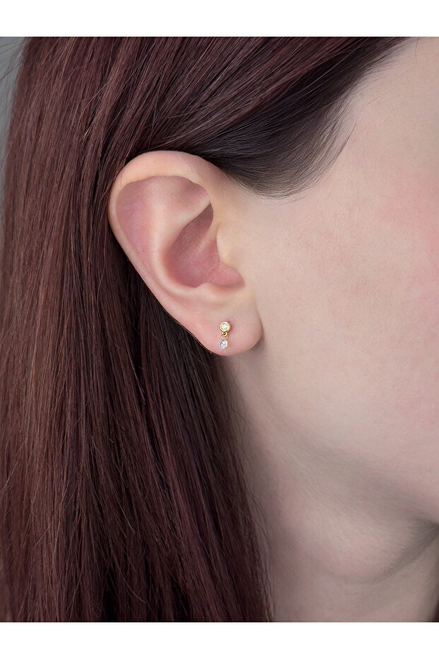 Shining Dot, 14 Ayar Altın Küpe (TEK Satılır) - 3