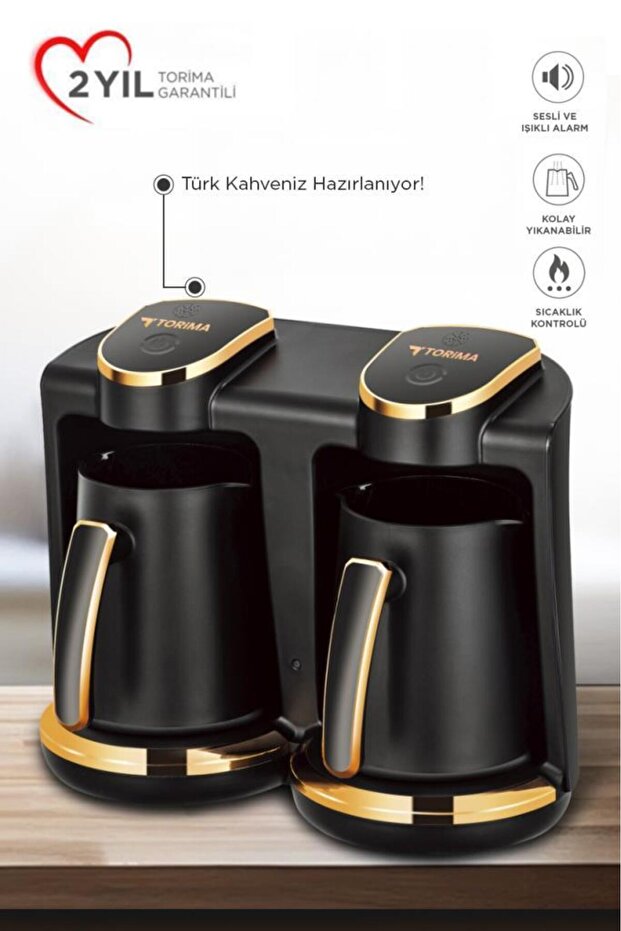 202 Double Voice Command Turkish Coffee Machine 250Ml+250Ml 8 Cup Capacity - 1