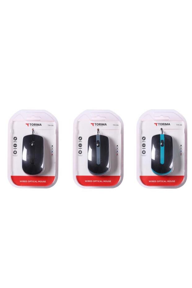TM-06 Kablolu Mavi Optik Mouse - 2