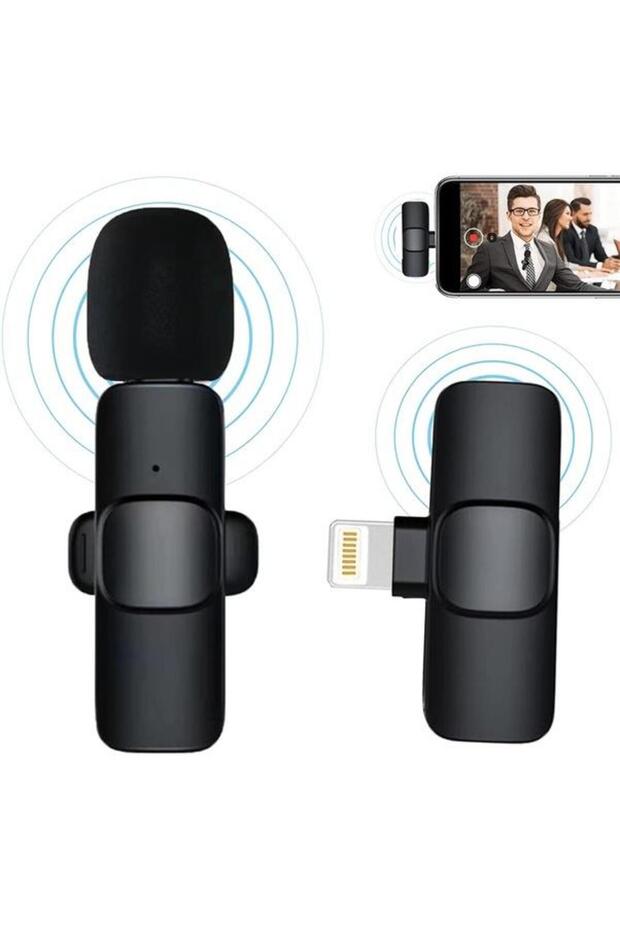 K8 Kablosuz Taşınabilir Yaka Mikrofonu Lightning Iphone - 1