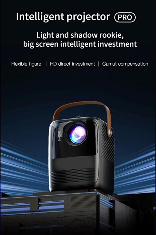 Siyah T11 Projeksiyon Ev Sineması Bluetooth Wifi Akıllı Android Tv 1080p Hoparlör Smart 4k Y - 3