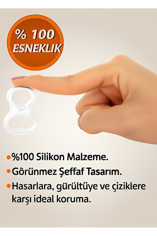 Silikon Kapı Stoperi, Duvar Koruma Aparatı, Çarpma Önleyici Şeffaf Kaplı Kolu Stoperi - 3