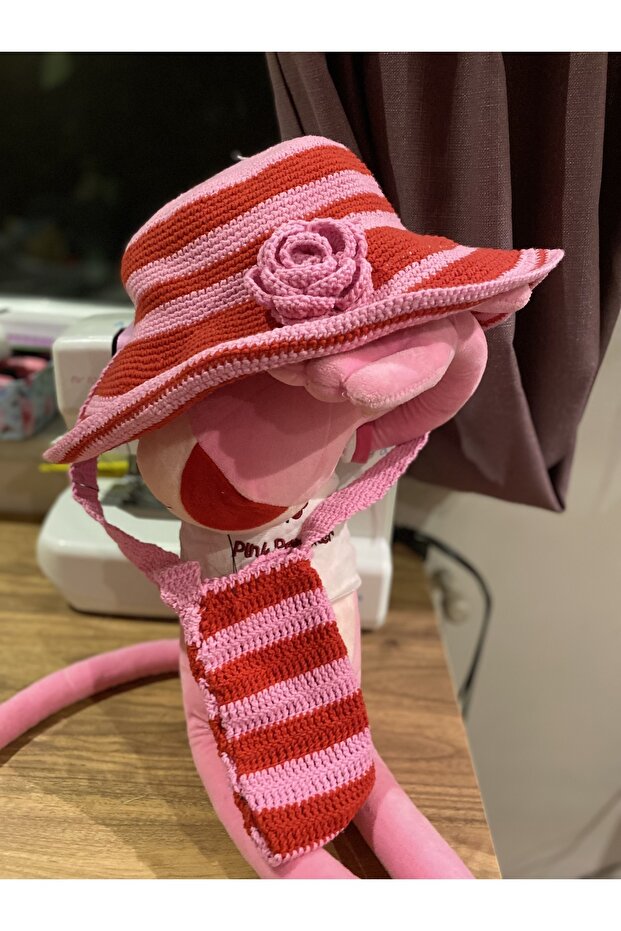 hasır şapka ve tlf çantası - 3