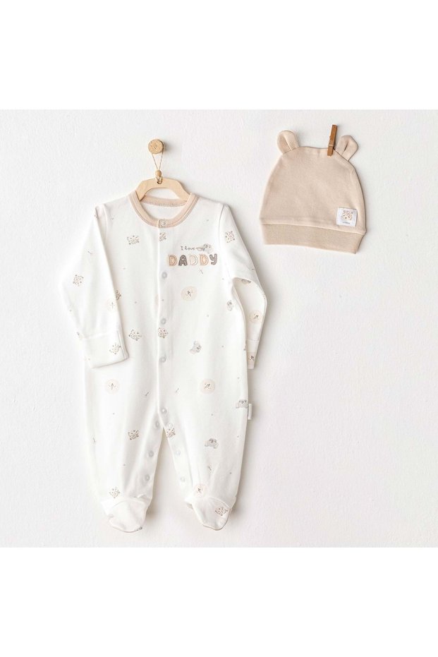 Baby Boy Romper Set Ecru