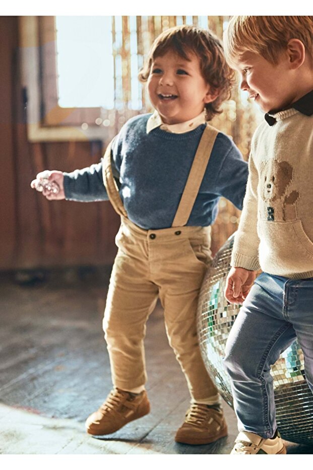 Boy's Velvet Trousers Beige