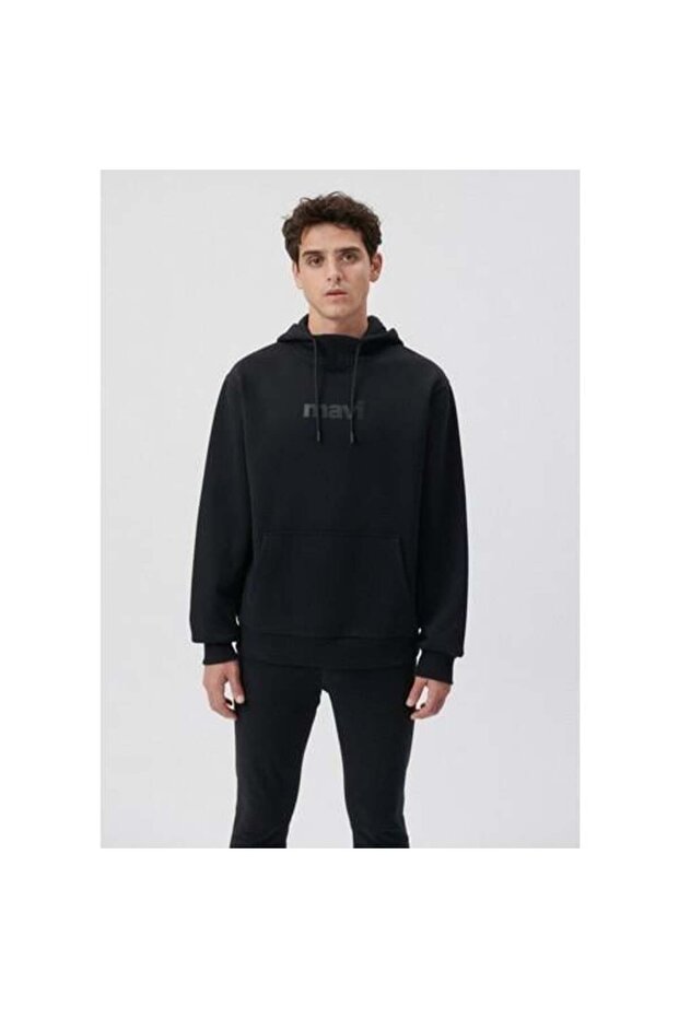 BASKILI KAPÜŞONLU SWEATSHIRT - 2