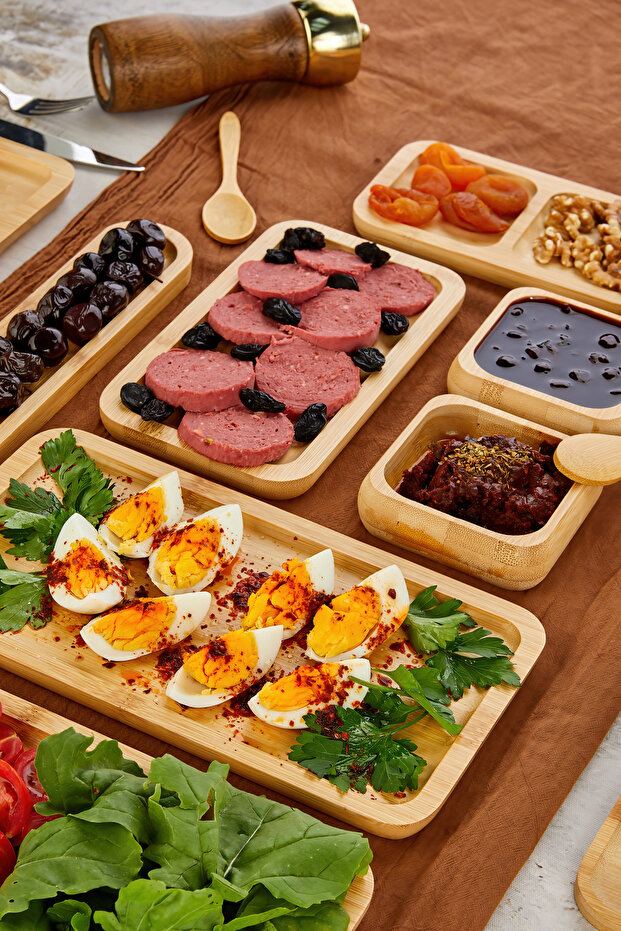 Bambu 32 Parça 6 Kişilik Amazon Serisi/Kahvaltı Seti/Kahvaltı Takımı/Sunum Servis Set/Bambu Set - 6