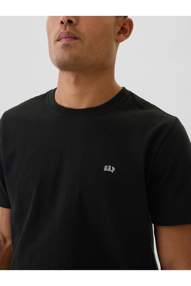 Erkek Siyah Logo Everyday Soft T-Shirt - 3