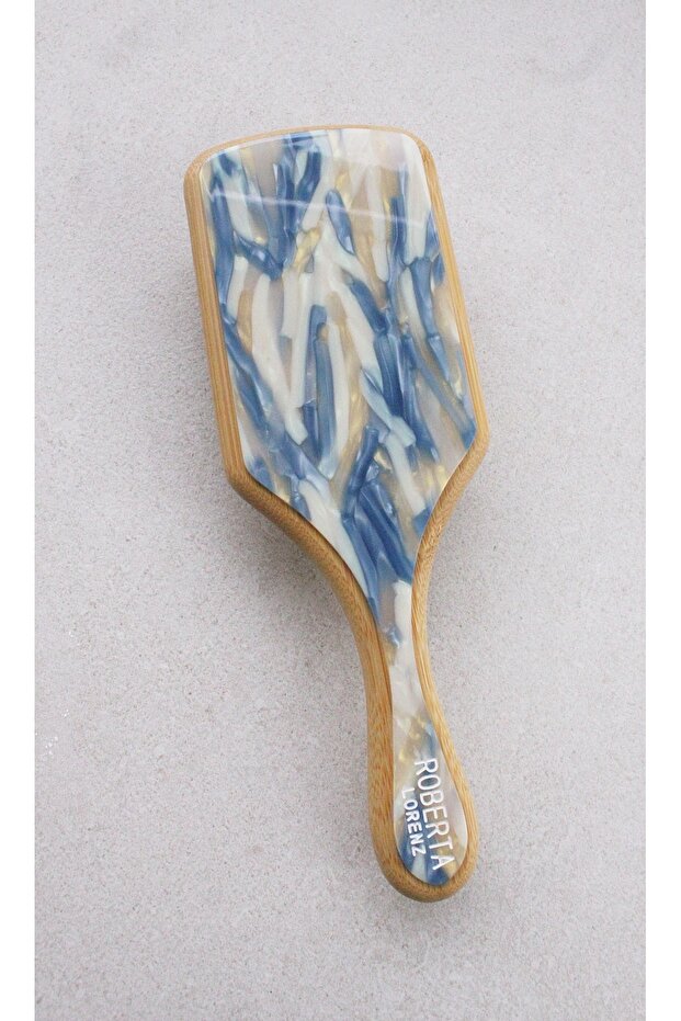 Kadın Sedefli Bambu Doğal Bambu & Asetat Saç Tarağı - 5