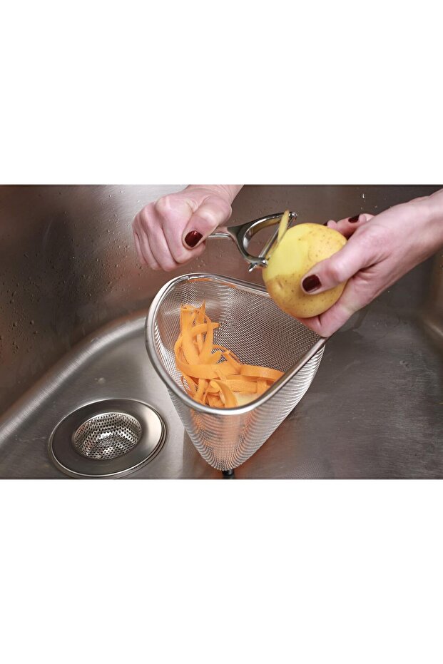 Stainless Steel Sink Garbage Strainer Stainless Steel Non-Slip Standing Sink Inner Edge Corner Garbage