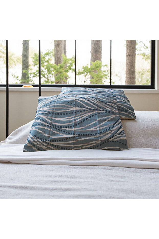 Single Blue Striped Bedding Set - 5