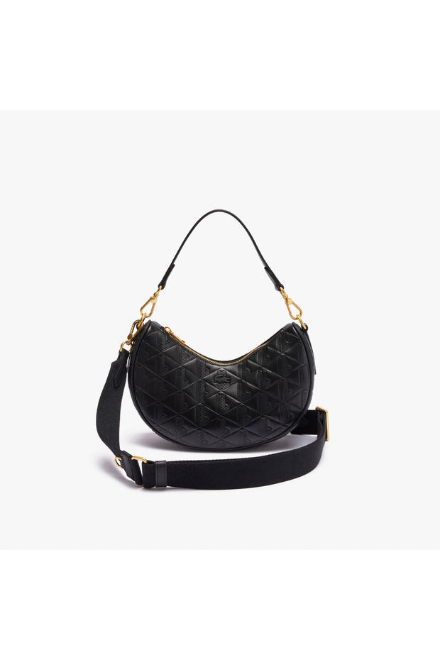 Maheki Kadın Monogram Deri Siyah Omuz Çantası - 7