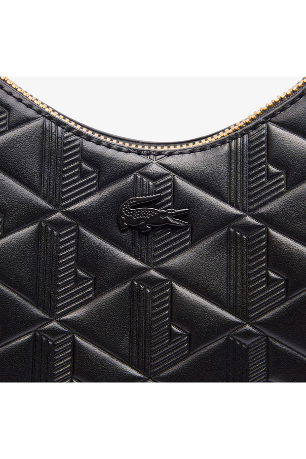 Maheki Kadın Monogram Deri Siyah Omuz Çantası - 6