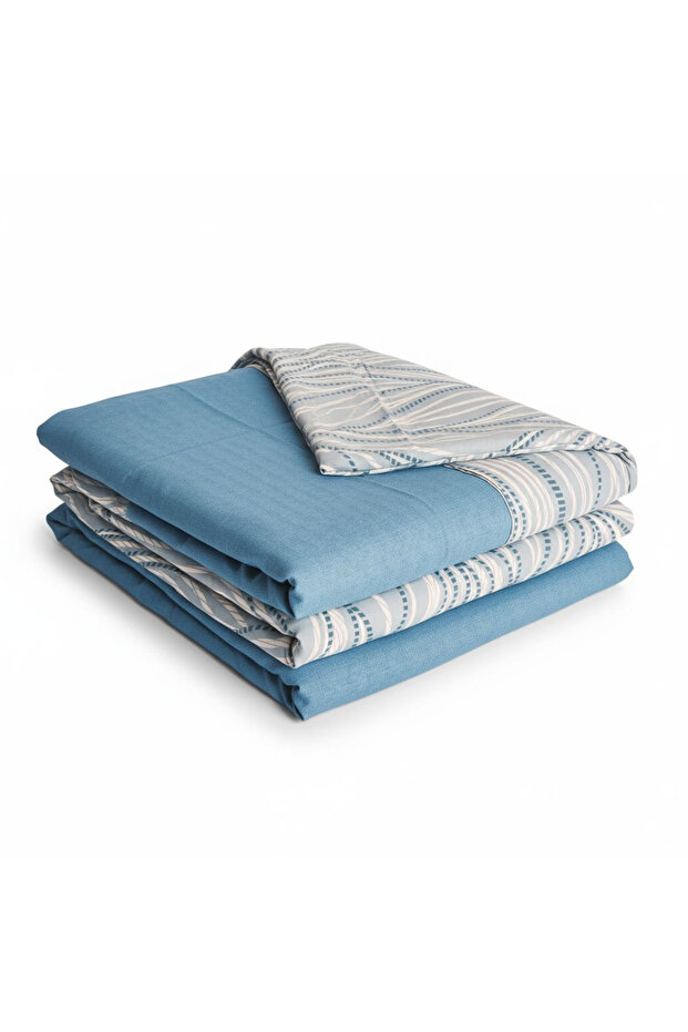 Single Blue Striped Bedding Set - 2