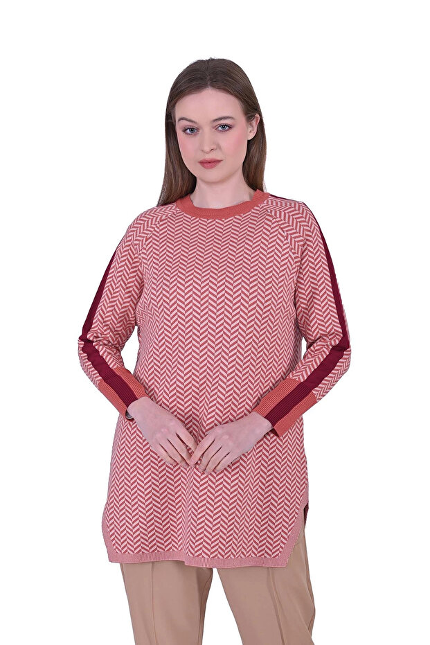 6867 Nar Çiçeği Triko Tunik - 1